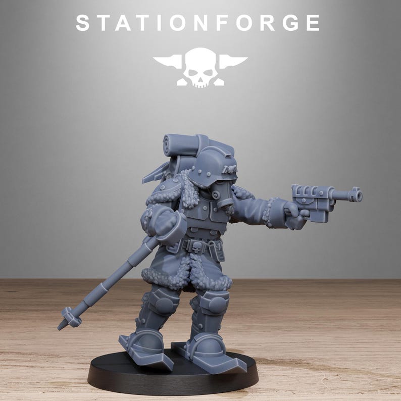 Grimguard Frostwatch Patrol | Station Forge 16k Resin Miniatures | 28mm 32mm Tabletop Wargaming | Unpainted image 9