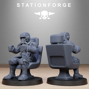 Pilot Commanders | Station Forge 16k Resin Miniatures | 28mm 32mm Tabletop Wargaming | Unpainted image 8
