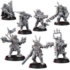 Chaos Renegades Of Pain Killers Team | 16k Resin Miniatures | 28mm Wargaming Unpainted image 2