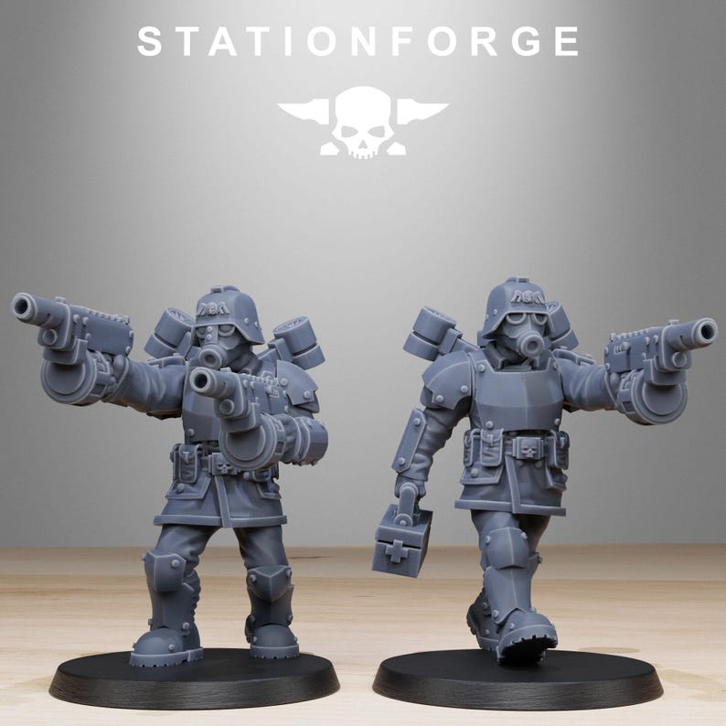 Grimguard Aero Troops | Station Forge 16k Resin Miniatures | 28mm 32mm Tabletop Wargaming | Unpainted image 4