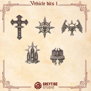 Crimson Lords - Voertuigonderdelen - 16k hars - GreyTide Studio - Bloed / Space Warriors / Onderdelen / Tabletop / Wargaming / Grimdark afbeelding 2