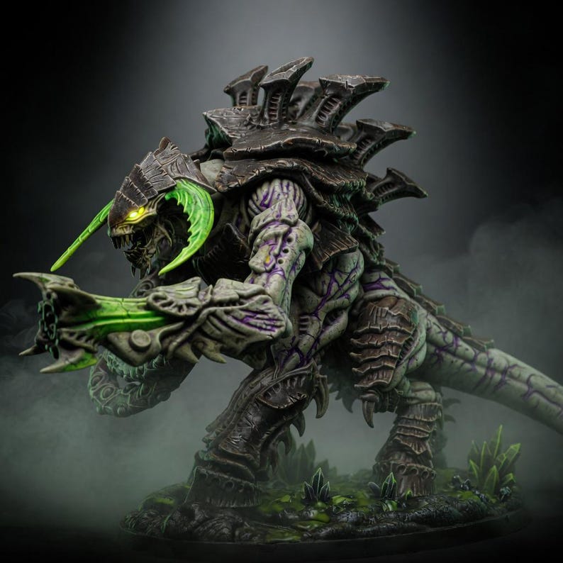 Xenarid Necrothorn | Station Forge 16k Resin Miniatures | 28mm 32mm Tabletop Wargaming | Unpainted Pose 2