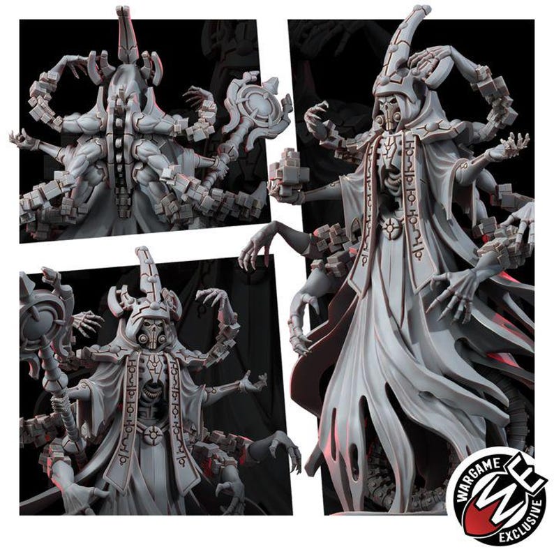 Necrocyborg Void Illusionist | 16k Resin Miniatures | 28 mm 32 mm Tabletop Wargaming | Ongeverfd afbeelding 5