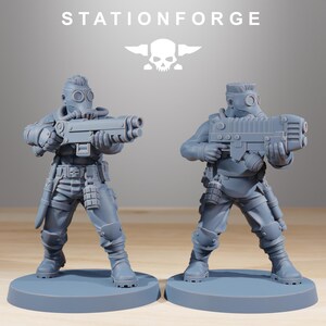 Grimguard Hunters | Station Forge 16k Resin Miniatures | 28mm 32mm Tabletop Wargaming | Unpainted image 10