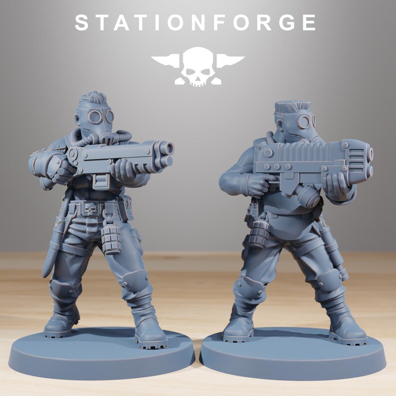 Grimguard Hunters | Station Forge 16k Resin Miniatures | 28mm 32mm Tabletop Wargaming | Unpainted image 10