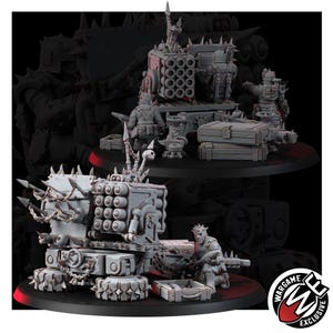 Chaos Renegades Of Pain Agony Guns | 16k Resin Miniatures | 28mm 32mm Tabletop Wargaming | Unpainted image 3