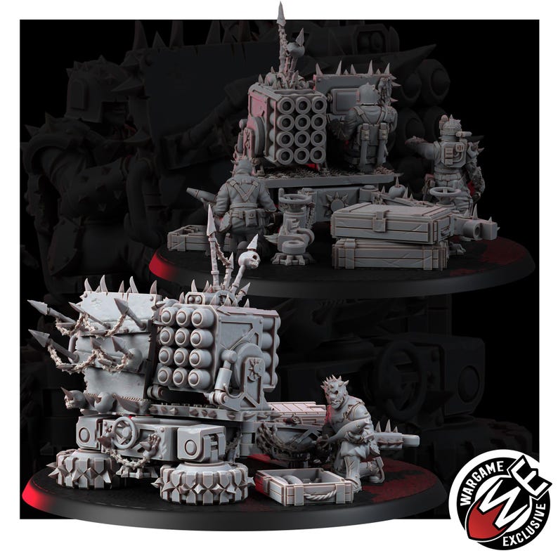 Chaos Renegades Of Pain Agony Guns | 16k Resin Miniatures | 28mm 32mm Tabletop Wargaming | Unpainted image 3