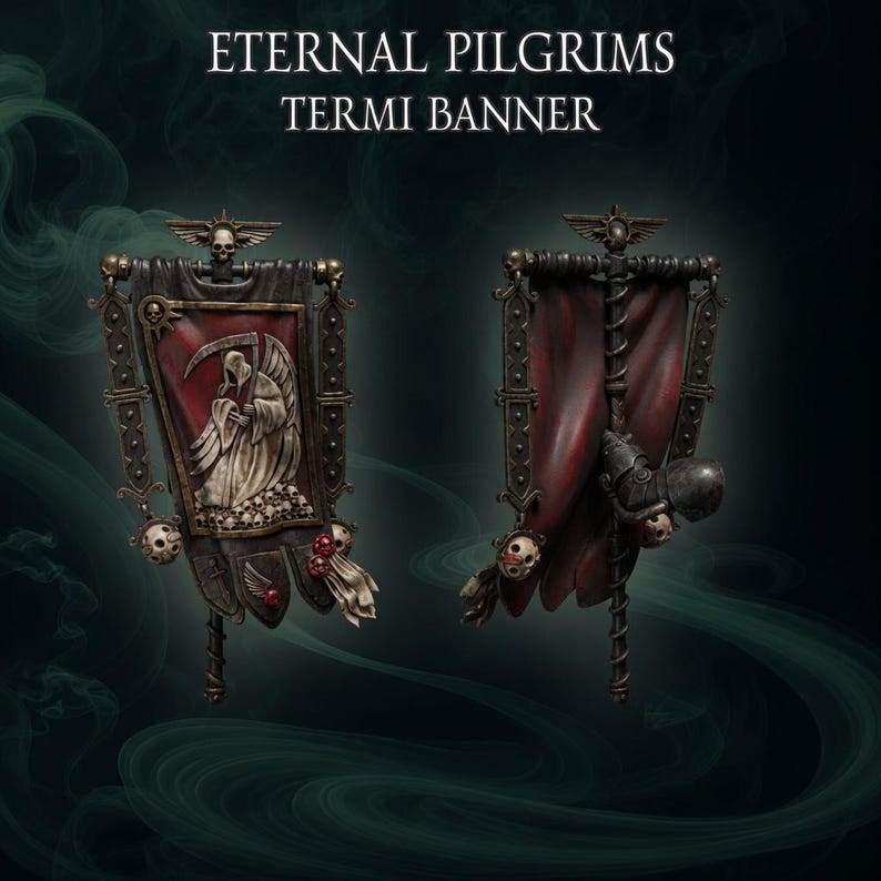 Eternal Pilgrims - Termi pack - Banner - 16k Resin - GreyTide Studio - Holy Warriors / Bitz / Tabletop / Wargaming / Grimdark image 1