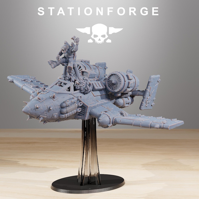 Orks Orkaz Plane | Station Forge 16k Resin Miniatures | 28mm 32mm Tabletop Wargaming | Unpainted image 6