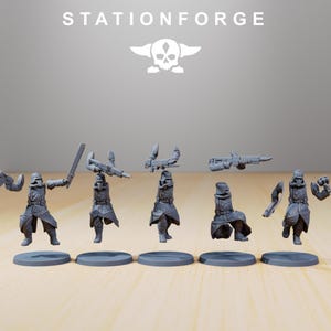 Grimguard Trench Runners / Miniature in resina 16k di Station Forge / 28 mm 32 mm per wargame da tavolo / Non dipinte immagine 5