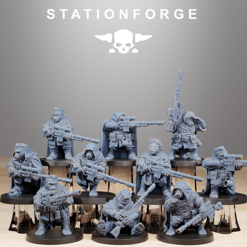 GrimGuardSkulldarts | Station Forge 16k Resin Miniatures | 28mm 32mm Tabletop Wargaming | Unpainted image 2
