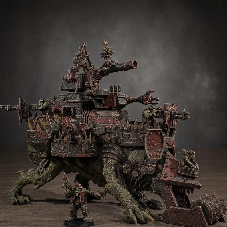 Orks Orkaz Run Rolla | Station Forge 16k Resin Miniatures | 28mm 32mm Tabletop Wargaming | Unpainted image 1