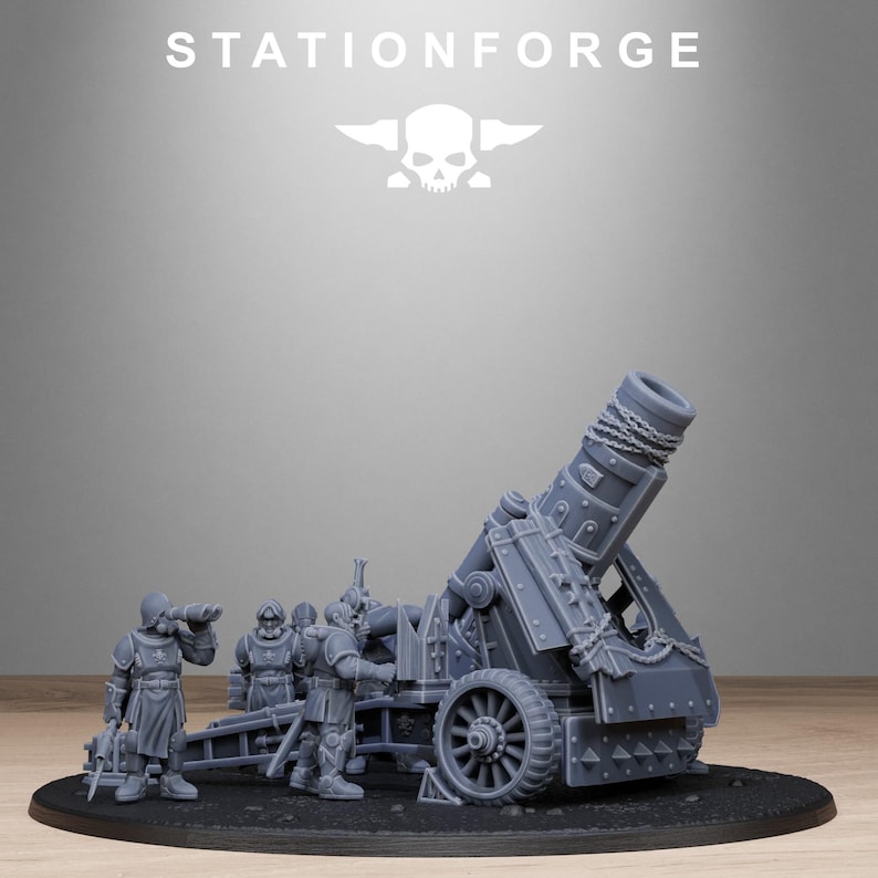 Royal Guard Artillery | Station Forge 16k Resin Miniatures | 28mm 32mm Tabletop Wargaming | Unpainted image 10