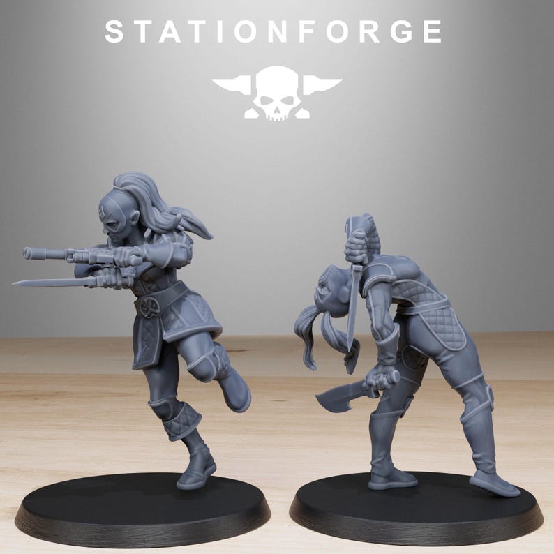 Bufones de Grimcorp / Miniaturas de resina Station Forge 16k / 28 mm 32 mm para juegos de guerra de mesa / Sin pintar imagen 7