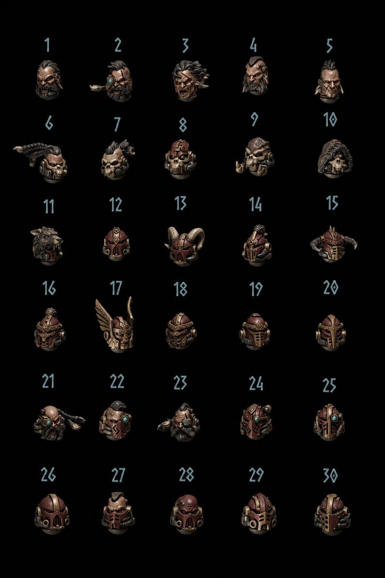 Sabuesos primigenios - Cabezas n.° 2 - Resina de 16k - GreyTide Studio - Lobos / Guerreros espaciales / Piezas / Juegos de mesa / Juegos de guerra / Grimdark imagen 3