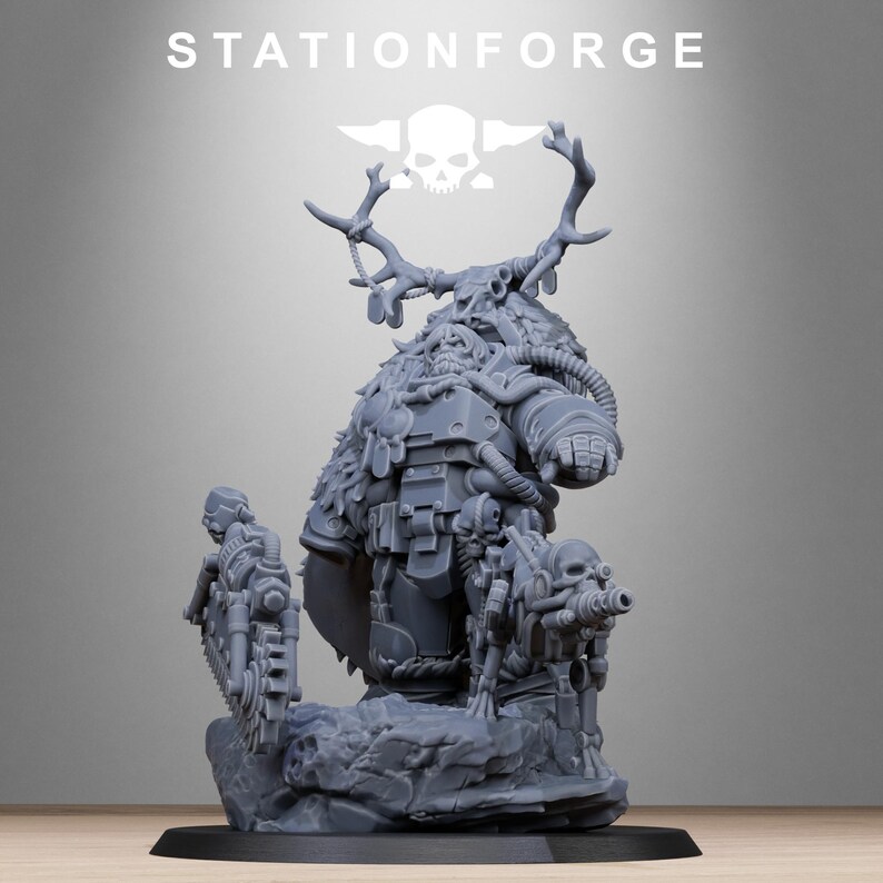 Druida Tecno Salvaje / Miniaturas de resina Station Forge 16k / 28 mm 32 mm para juegos de mesa / Sin pintar imagen 5