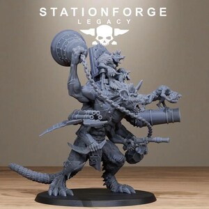 Rotfang Bell Rat | Station Forge 16k Resin Miniatures | 28mm 32mm Tabletop Wargaming | Unpainted image 7