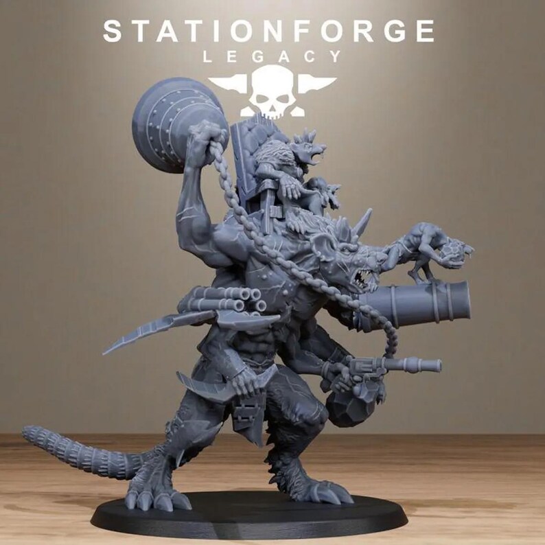 Rotfang Bell Rat | Station Forge 16k Resin Miniatures | 28mm 32mm Tabletop Wargaming | Unpainted image 7