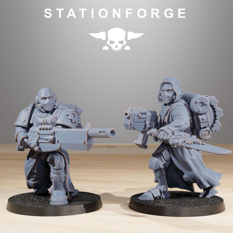 Scavenger Infantry Builder Kit | Station Forge 16k Resin Miniatures | 28mm 32mm Tabletop Wargaming | Unpainted image 4