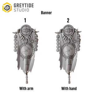 Primal Hounds - Big Armor Banner - 16k Resin - GreyTide Studio - Wolves / Space Warriors / Bitz / Tabletop / Wargaming / Grimdark image 2
