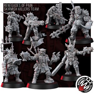 Chaos Renegades Of Pain Killers Team | 16k Resin Miniatures | 28mm Wargaming Unpainted image 10