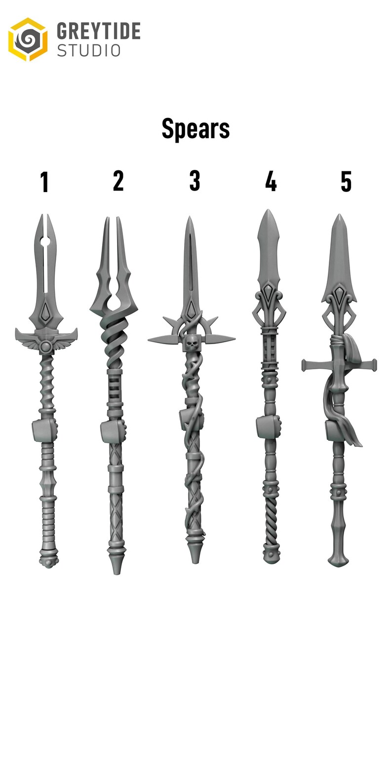 Crimson Lords - Spears - 16k Resin - GreyTide Studio - Blood / Space Warriors / Bitz / Tabletop / Wargaming / Grimdark image 3