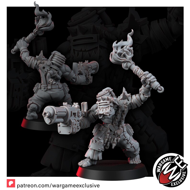 Ork Mad Riders Yoofs With Shootahs | 16k Resin Miniatures | Tabletop Wargaming (Unpainted) image 4