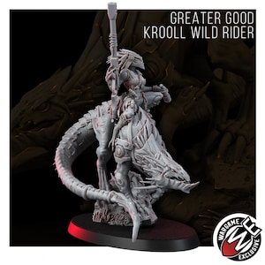 Coalition Krooll Wild Rider | 16k Resin Miniatures | 28mm 32mm Tabletop Wargaming | Unpainted image 6