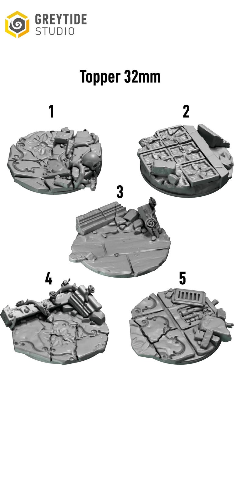 Crimson Lords - Basing toppers 40mm - 16k Resin - GreyTide Studio - Blood / Space Warriors / Bitz / Tabletop / Wargaming / Grimdark image 2