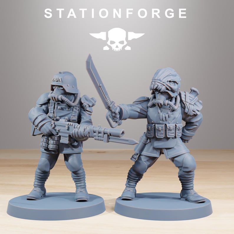 Grimguard Xenarid Hunters | Station Forge 16k Resin Miniatures | 28 mm 32 mm Tabletop Wargaming | Ongeverfd afbeelding 3