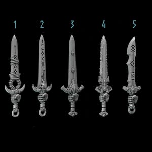 Primal Hounds - Zwaarden - 16k hars - GreyTide Studio - Wolven / Ruimtekrijgers / Onderdelen / Tafelspel / Oorlogsspellen / Grimdark afbeelding 2