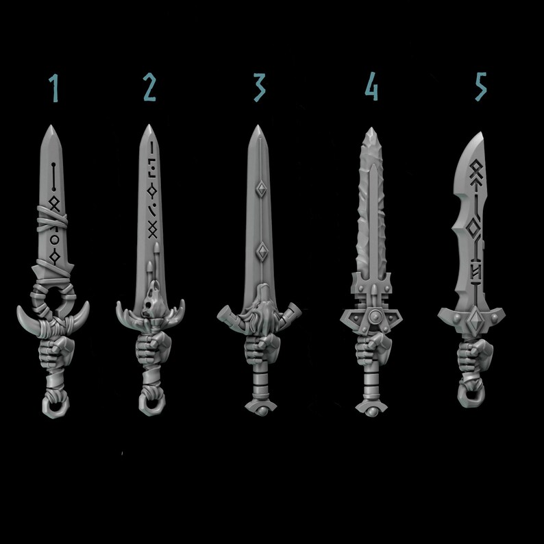 Primal Hounds - Zwaarden - 16k hars - GreyTide Studio - Wolven / Ruimtekrijgers / Onderdelen / Tafelspel / Oorlogsspellen / Grimdark afbeelding 2