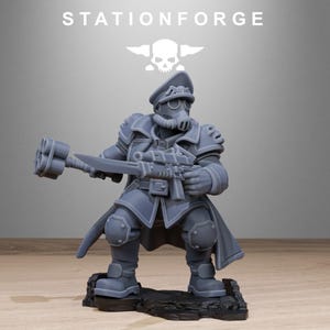 Grimguard Lieutenant | Station Forge 16k Resin Miniatures | 28mm 32mm Tabletop Wargaming | Unpainted image 3