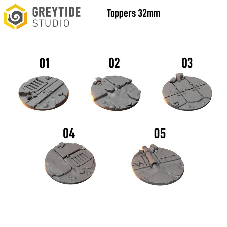 Anvil Wardens - Toppers 32mm 1 - 16k Resin - GreyTide Studio - Drakes / Space Warriors / Bitz / Tabletop / Wargaming / Grimdark image 2