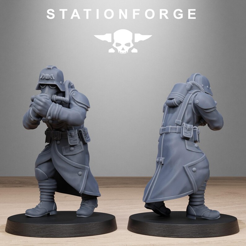 Grimguard Battlefront | Station Forge 16k Resin-Miniaturen | 28 mm/32 mm Tabletop-Wargaming | Unbemalt Bild 4
