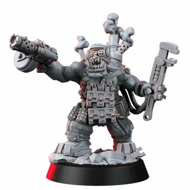 Ork Metall Mekaniak | 16k Resin Miniatures | 28mm 32mm Tabletop Wargaming | Unpainted image 2