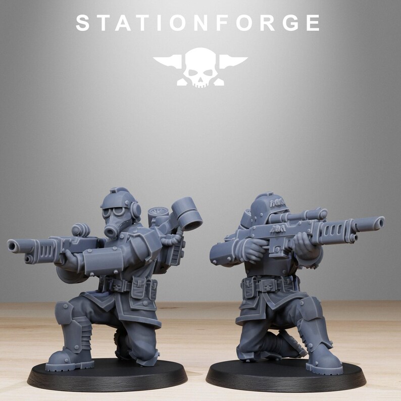 Grimguard Aero Troops | Station Forge 16k Resin Miniatures | 28mm 32mm Tabletop Wargaming | Unpainted image 6
