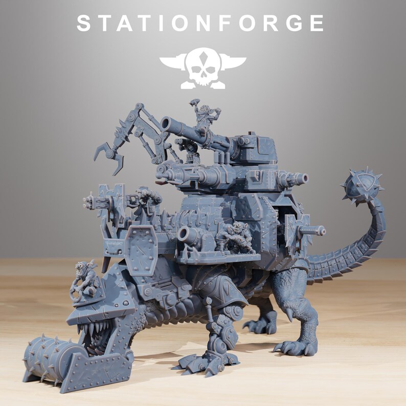 Orks Orkaz Run Rolla | Station Forge 16k Resin Miniatures | 28mm 32mm Tabletop Wargaming | Unpainted image 3