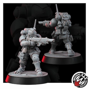 Space Knights Urban Storm Squad | 16k Resin Miniatures | 28mm 32mm Tabletop Wargaming | Unpainted image 4