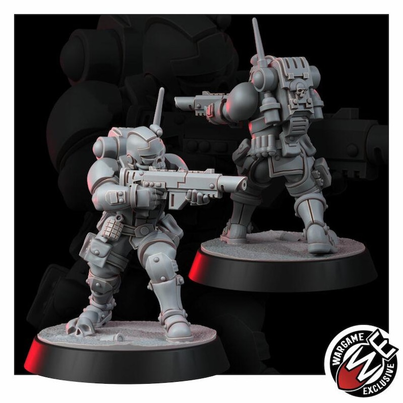 Space Knights Urban Storm Squad | 16k Resin Miniatures | 28mm 32mm Tabletop Wargaming | Unpainted image 4