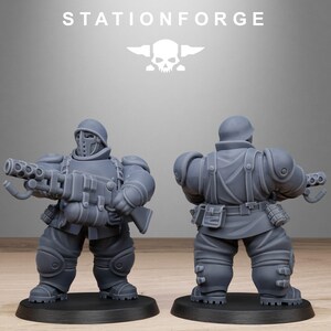 Freeguard Armored Mutants | Station Forge 16k Resin Miniatures | 28mm 32mm Tabletop Wargaming | Unpainted image 3