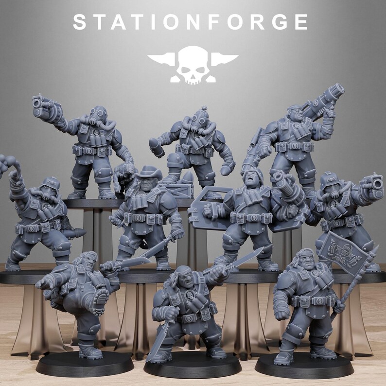 Grimguard Jungle Fighter Mutants | Station Forge 16k Resin Miniatures | 28mm 32mm Tabletop Wargaming | Unpainted image 2