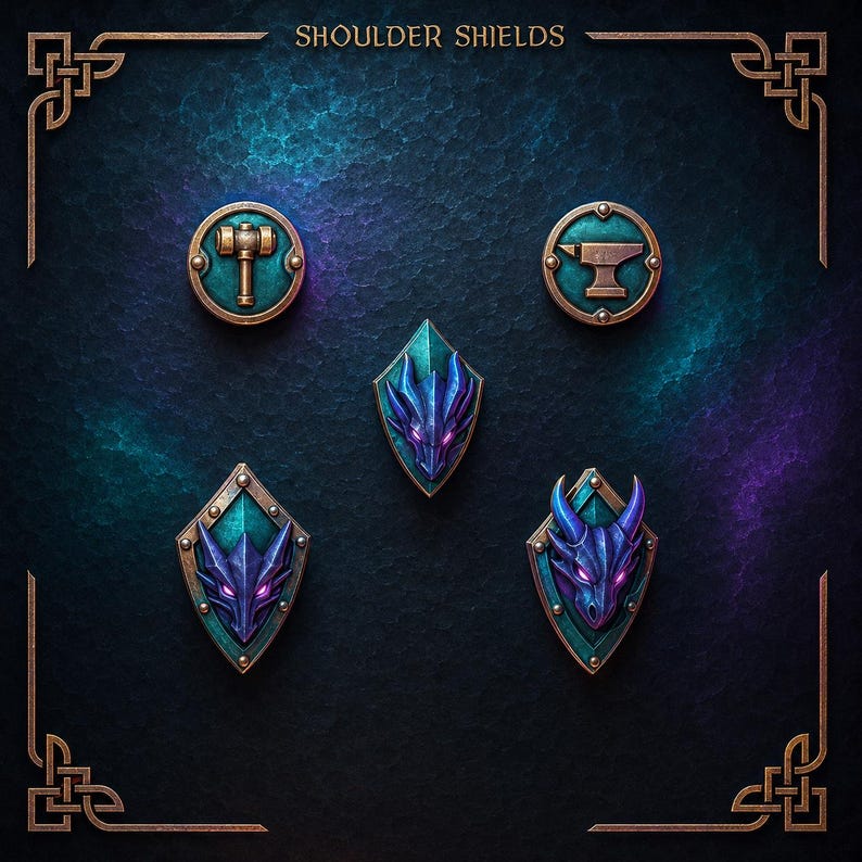 Anvil Wardens - Shoulder Shields - 16k Resin - GreyTide Studio - Drakes / Space Warriors / Bitz / Tabletop / Wargaming / Grimdark image 1