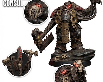Chaos Renegades Iron Wrists Commander Miniature | 16K Resin Wargaming Figure (28mm/32mm)