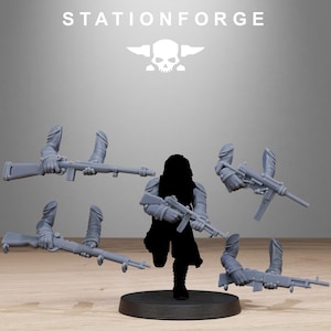 Grimguard American Weapon Pack / Miniature in resina 16k Station Forge / 28 mm 32 mm per wargame da tavolo / Non dipinte immagine 8