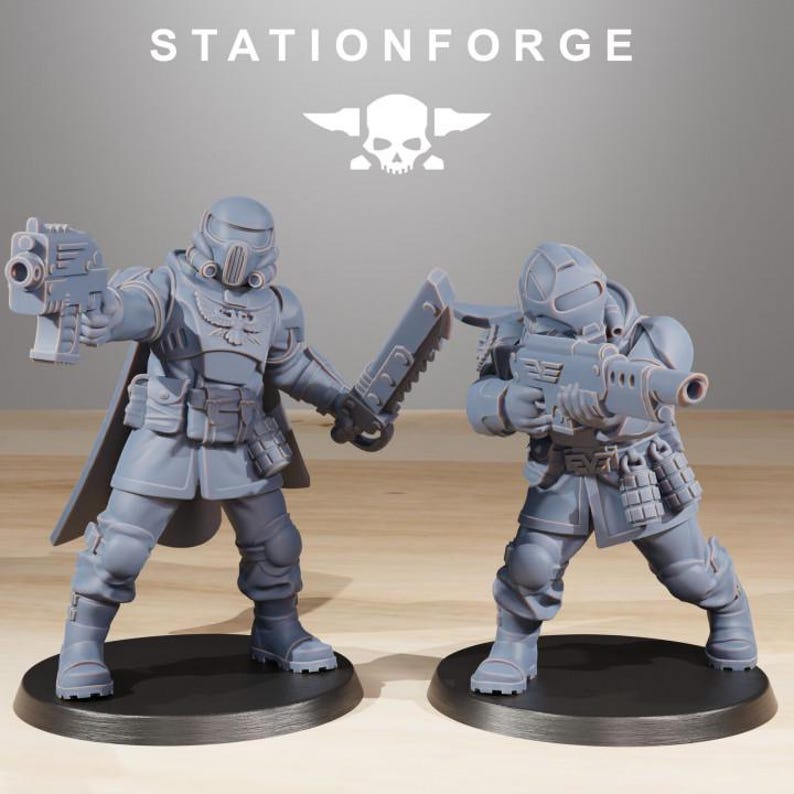 Vaskar Freedom Fighters | Station Forge 16k Resin Miniatyrer | 28 mm 32 mm Bordsspel Krigsspel | Omålad bild 3