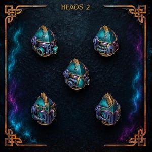 Guardianes del Yunque - Cabezas 2 - Resina 16k - GreyTide Studio - Dragones / Guerreros Espaciales / Piezas / Juegos de Mesa / Juegos de Guerra / Grimdark imagen 1