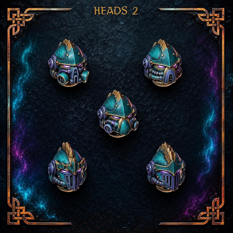 Guardianes del Yunque - Cabezas 2 - Resina 16k - GreyTide Studio - Dragones / Guerreros Espaciales / Piezas / Juegos de Mesa / Juegos de Guerra / Grimdark imagen 1