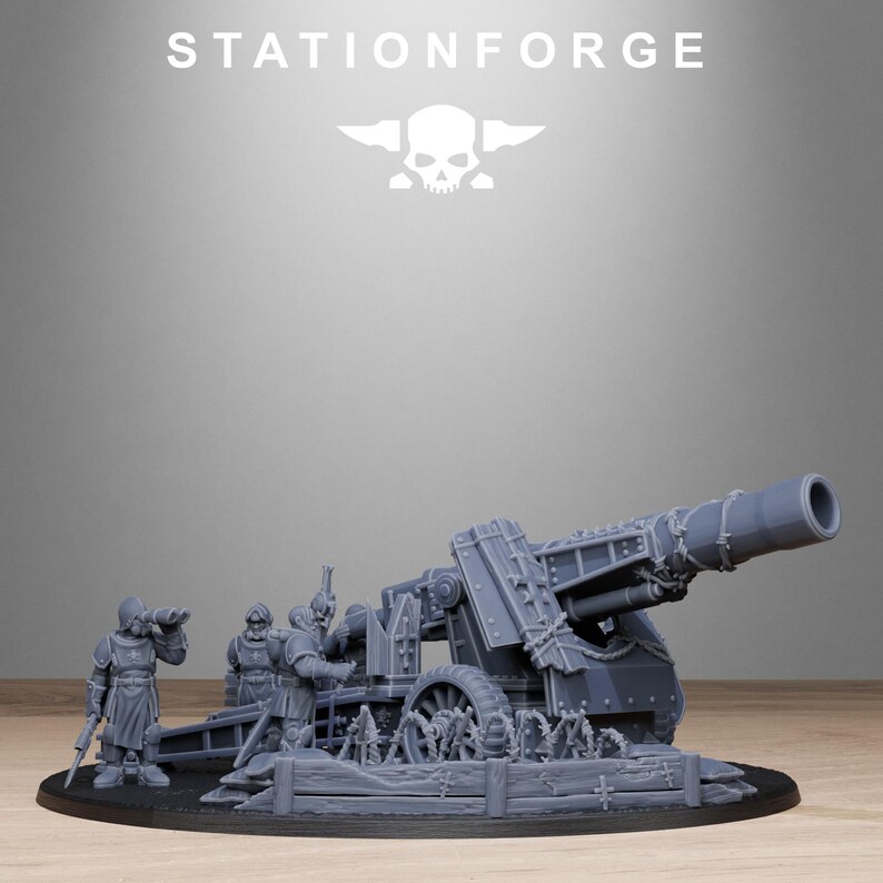 Royal Guard Artillery | Station Forge 16k Resin Miniatures | 28mm 32mm Tabletop Wargaming | Unpainted image 2