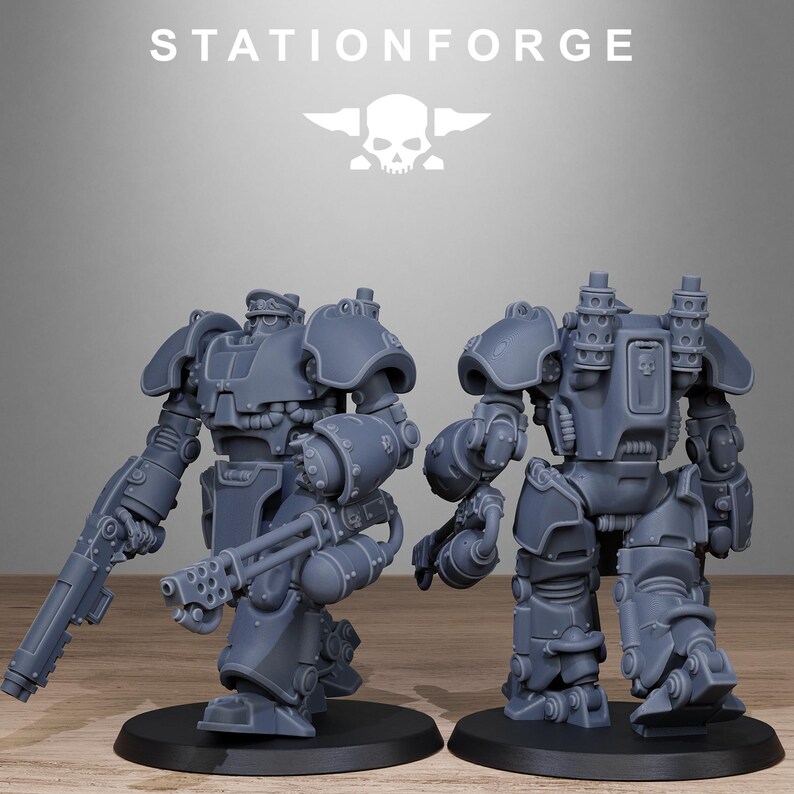 Grimguard Power Armor | Station Forge 16k Resin Miniatures | 28mm 32mm Tabletop Wargaming | Unpainted image 5